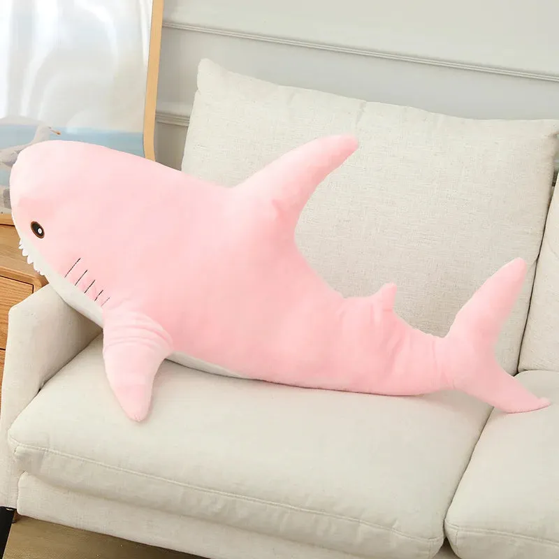 140cm Giant Cute Shark Plush Toy Soft Stuffed Speelgoed Animal Reading Pillow for Birthday Gifts Cushion Doll Gift For Children