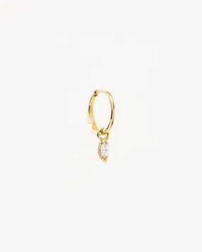 14k Solid Gold Floating Petal Lab-Grown Diamond Hoop