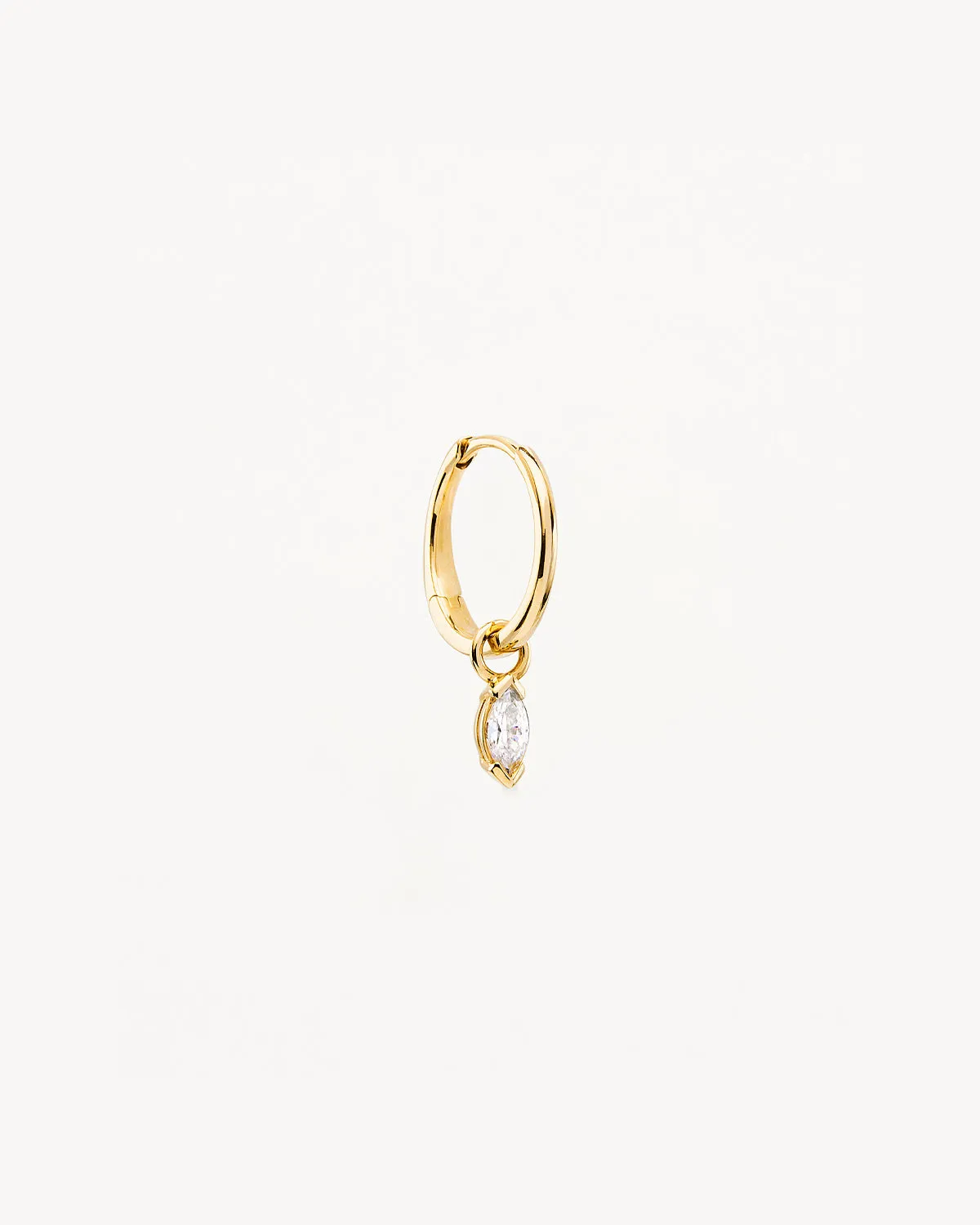 14k Solid Gold Floating Petal Lab-Grown Diamond Hoop