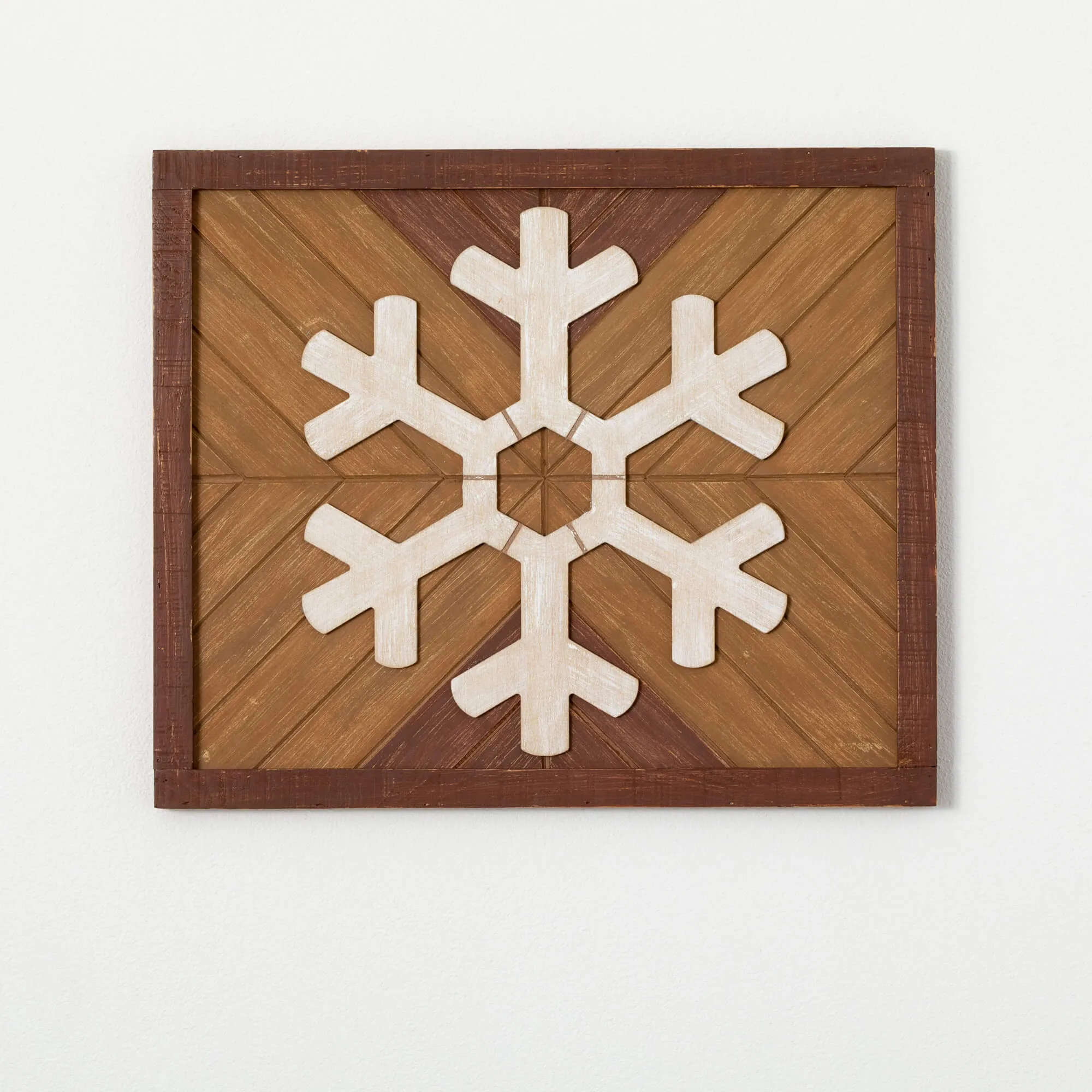 16.5"H Sullivans Snowflake Wood Wall Decor, Multicolored