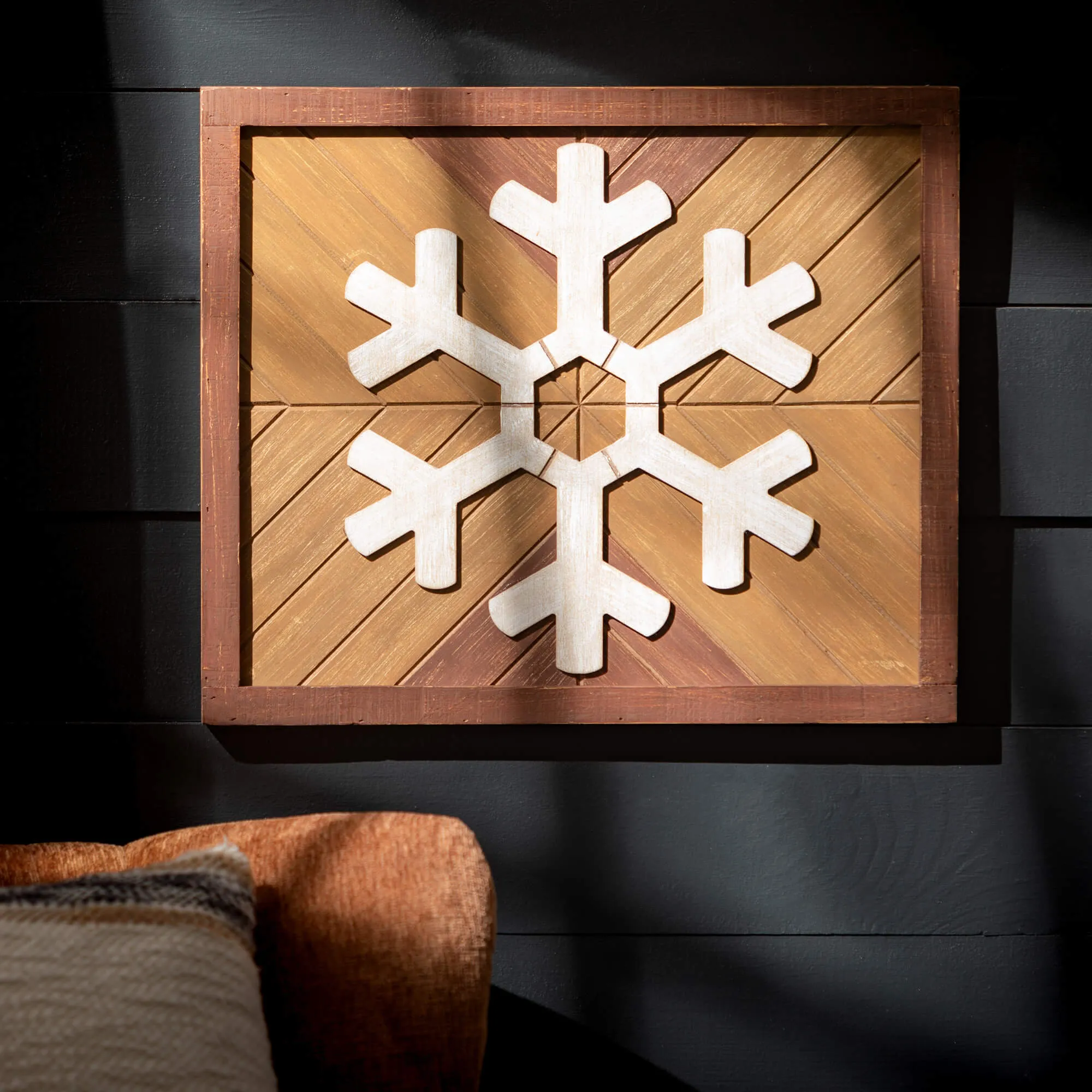 16.5"H Sullivans Snowflake Wood Wall Decor, Multicolored