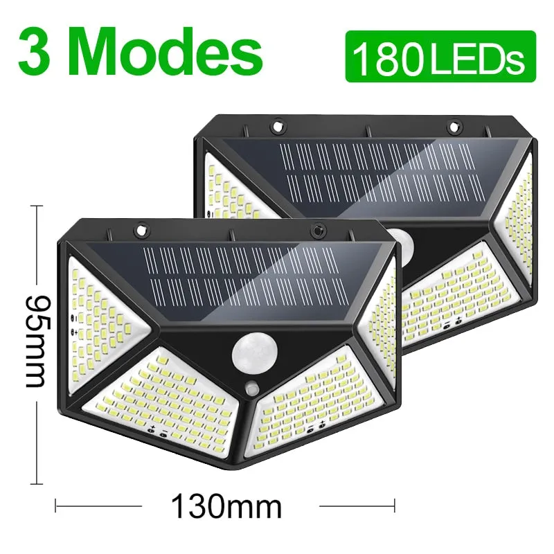 180/100 Solar Powered LED Light Outdoor with Motion Sensor Waterproof