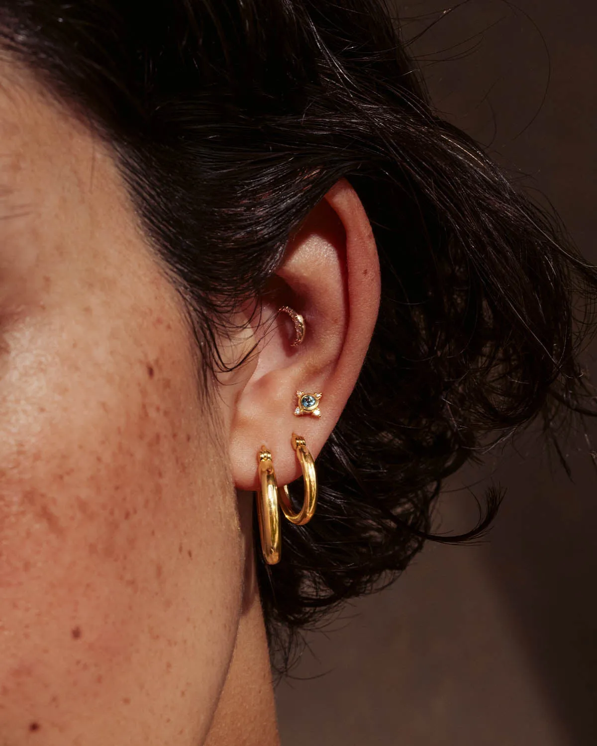 18k Gold Vermeil Sunrise Small Hoops