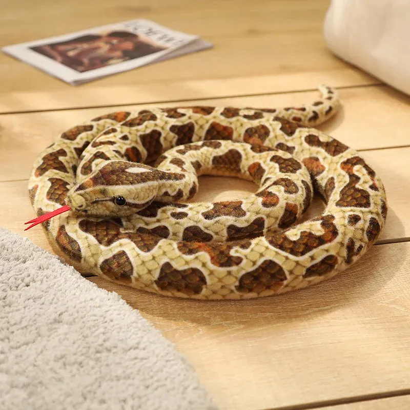 1pc 200cm Giant Snakes Plush Toy Simulation Long Golden Python Stuffed Snake Plushie Pillow Children Boys Gift Home Decoration