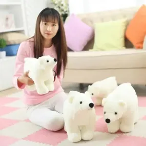 1pc 20cm/25cm/35cm/45cm New White Polar Bear Stuffed Soft Teddy Plush Toy Doll Free Shipping