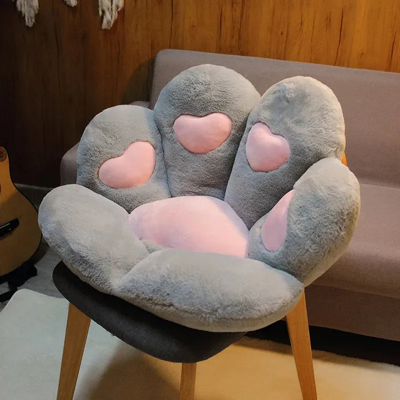 2 Sizes Kawaii Plush Bear Paw Mat Cute Animal Bear Cat Foot Pillow Heart Plush Cushion Stuffed Soft Toys for Home Decor Gifts