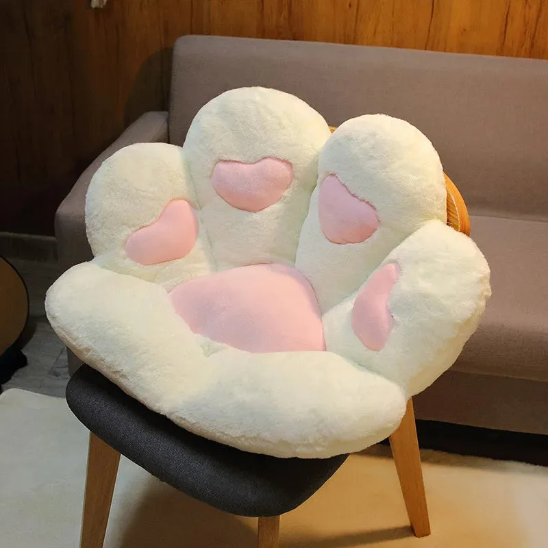 2 Sizes Kawaii Plush Bear Paw Mat Cute Animal Bear Cat Foot Pillow Heart Plush Cushion Stuffed Soft Toys for Home Decor Gifts