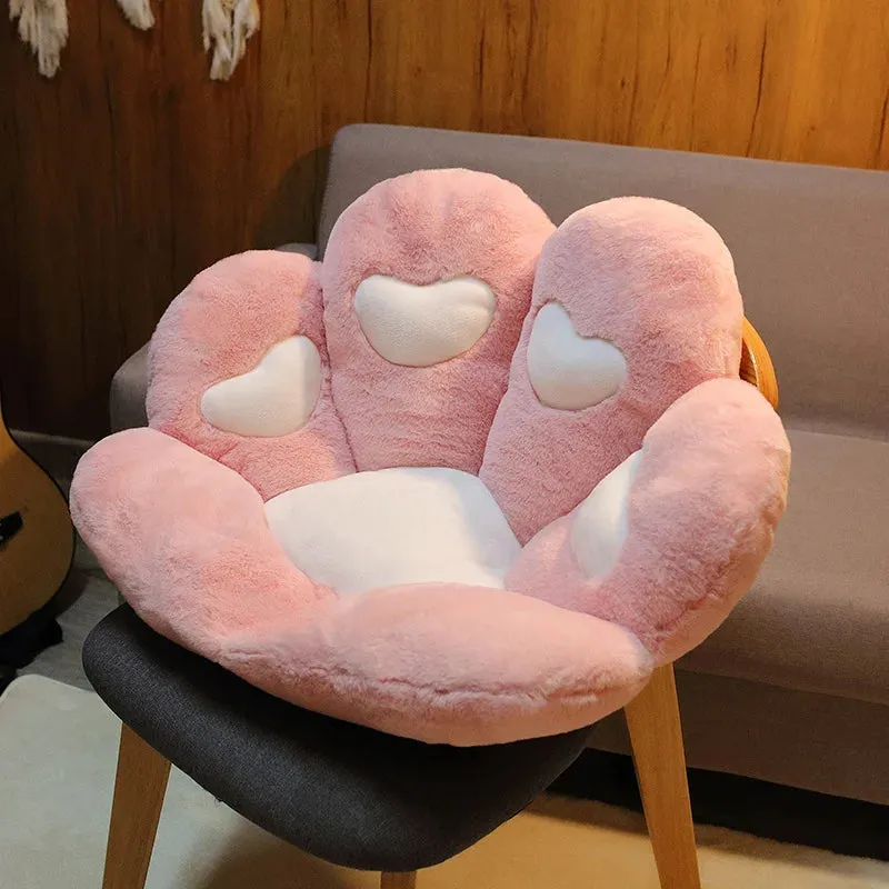 2 Sizes Kawaii Plush Bear Paw Mat Cute Animal Bear Cat Foot Pillow Heart Plush Cushion Stuffed Soft Toys for Home Decor Gifts