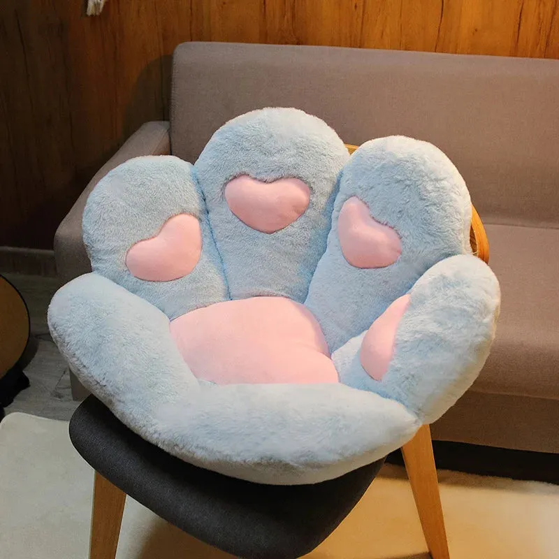 2 Sizes Kawaii Plush Bear Paw Mat Cute Animal Bear Cat Foot Pillow Heart Plush Cushion Stuffed Soft Toys for Home Decor Gifts