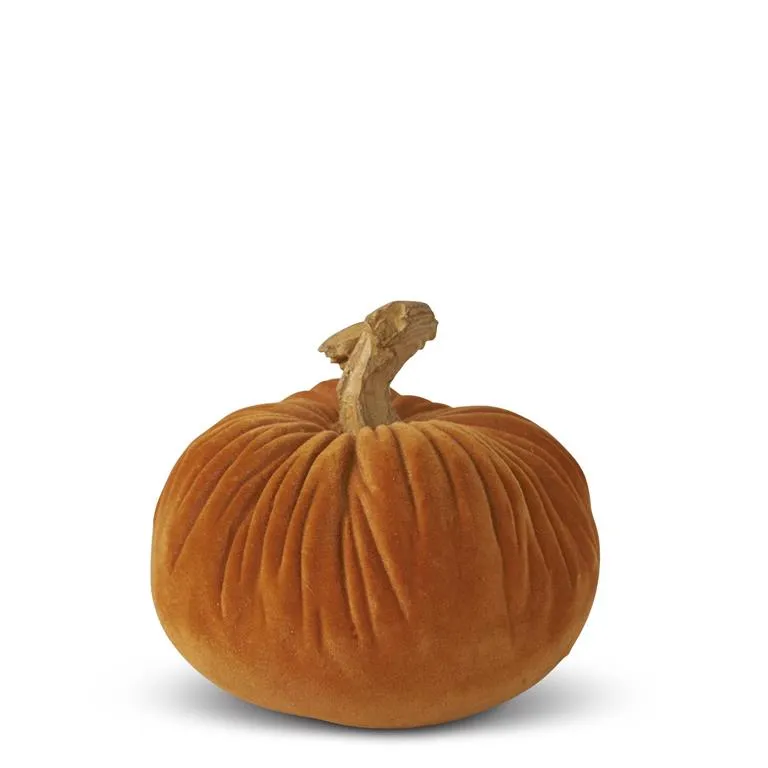 2.75 Inch Resin Orange Velvet Pumpkin