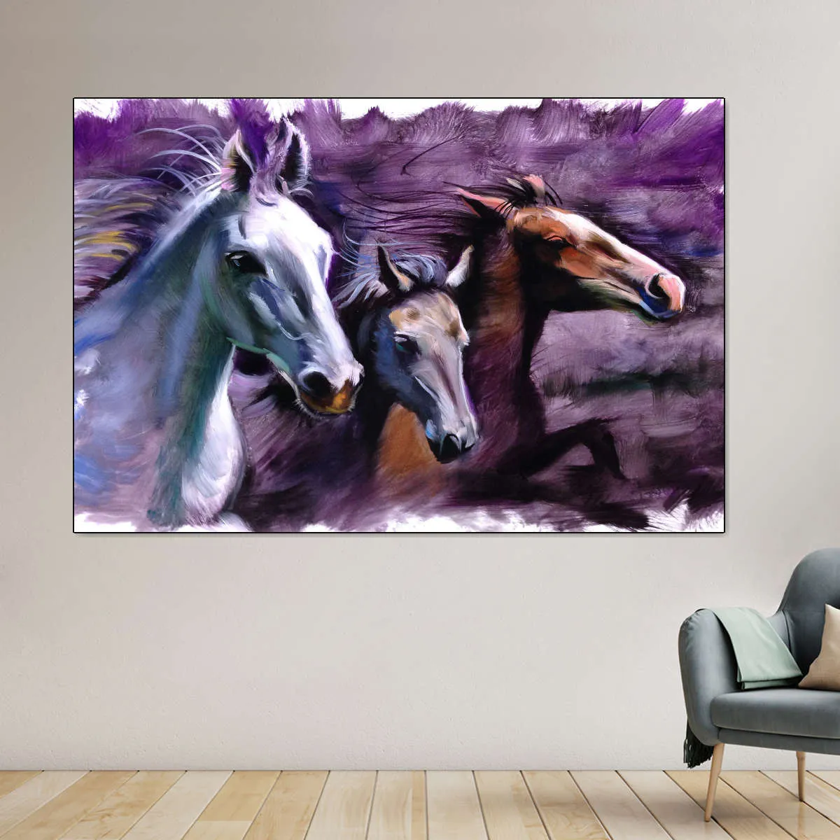 3 Horses Wall Art