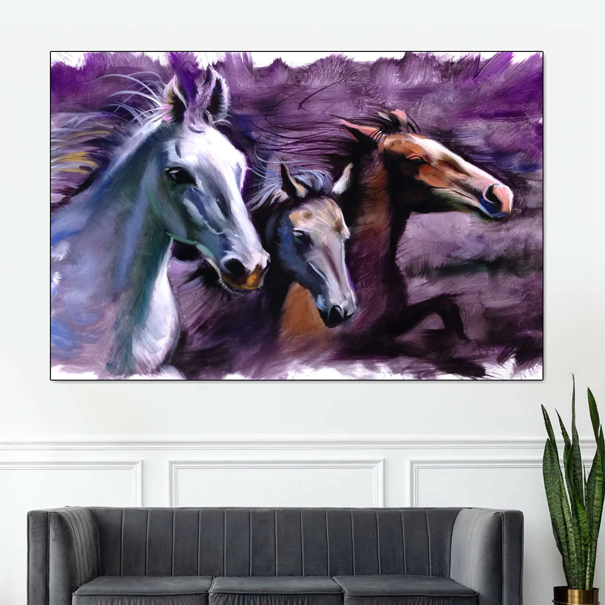 3 Horses Wall Art