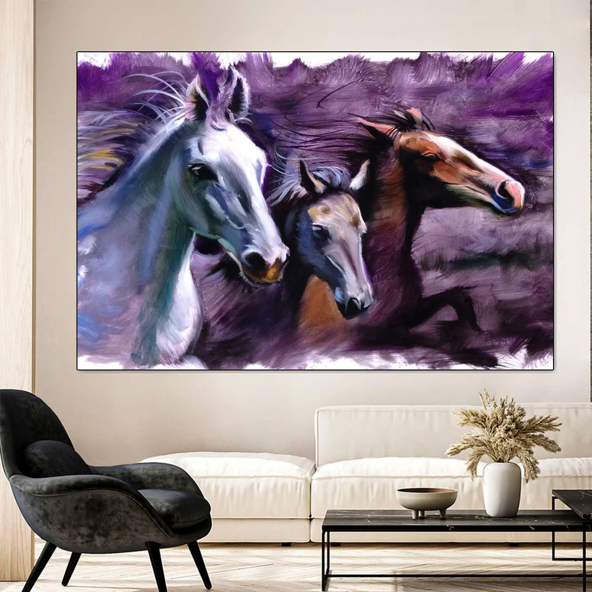 3 Horses Wall Art