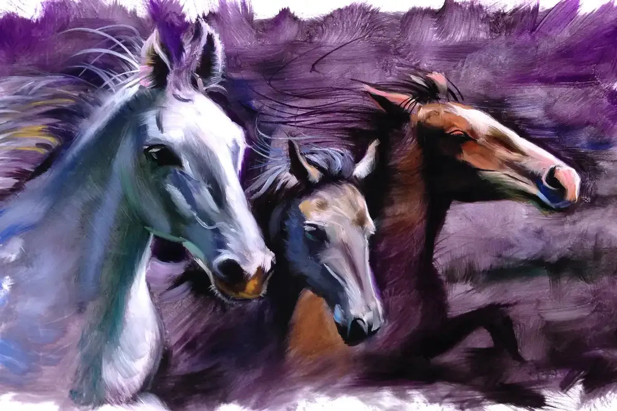 3 Horses Wall Art