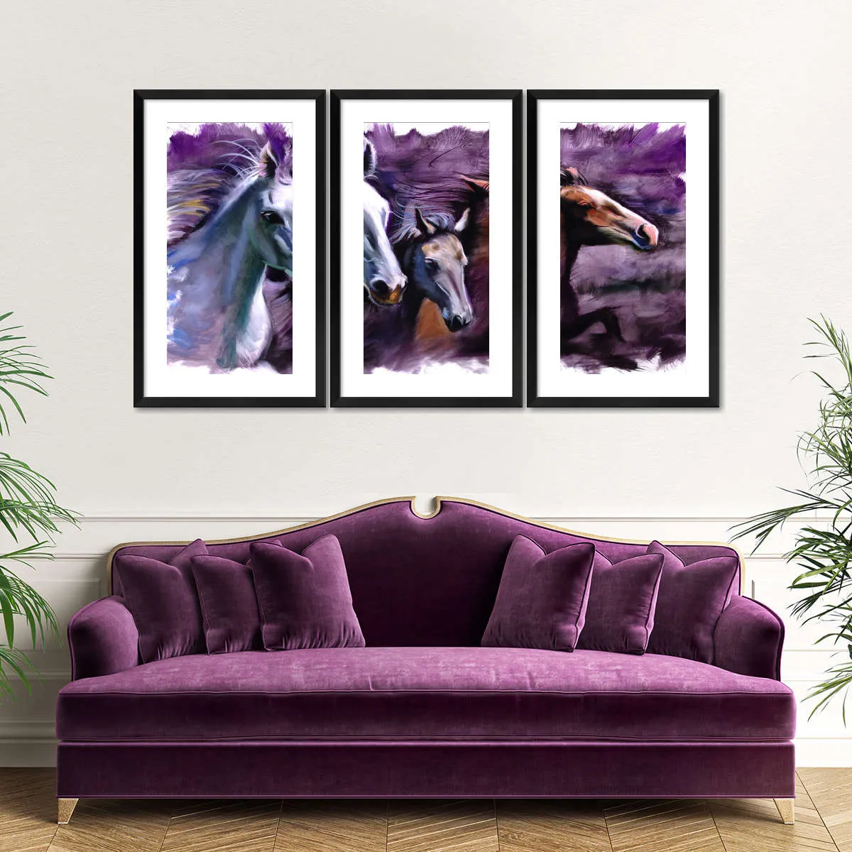 3 Horses Wall Art