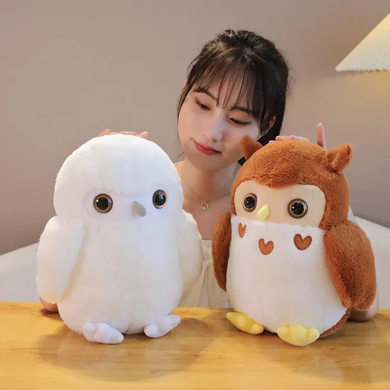 30/40cm Stuffed Couple Owl Doll Simulation Animal Toy Cute Bird Doll Brown Owl White Owl Cartoon Plush Toy Children Girls Gift