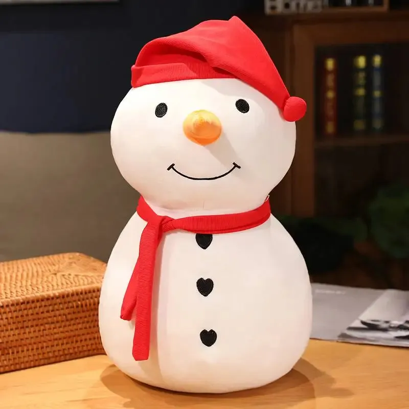 30cm-80CM Cute Cartoon Big White Snowman Plush Toy Soft Stuffed Pillow Dolls Winter Christmas Home Decor Gifts For Children