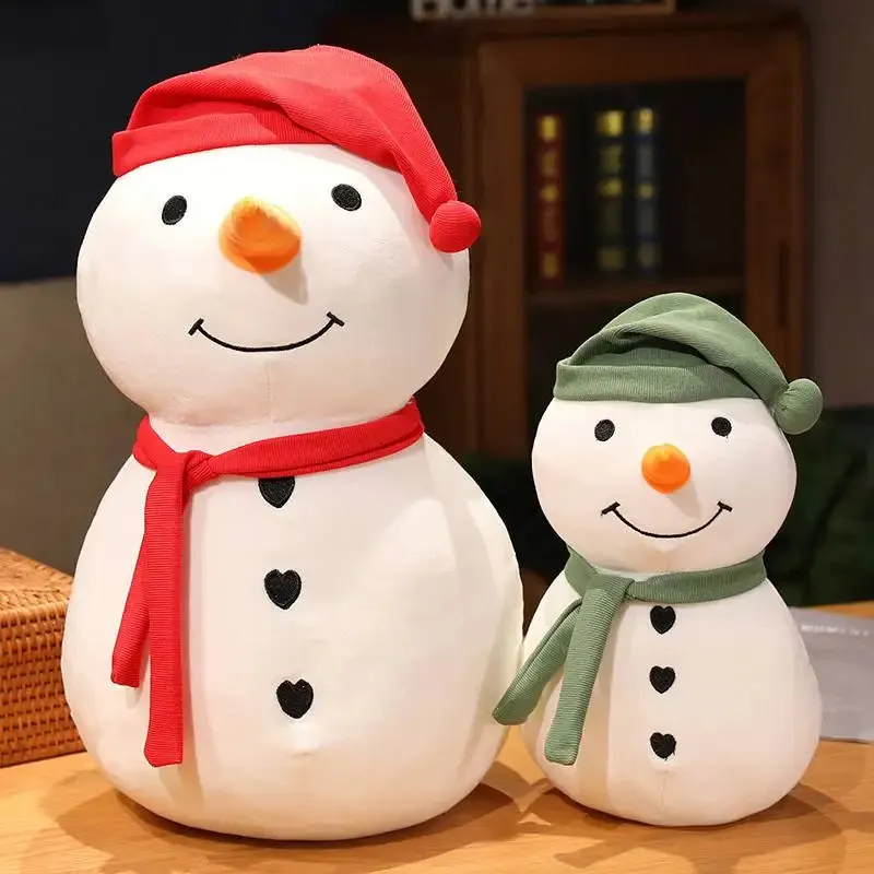 30cm-80CM Cute Cartoon Big White Snowman Plush Toy Soft Stuffed Pillow Dolls Winter Christmas Home Decor Gifts For Children