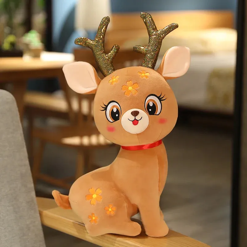 33/47/53CM Kawaii Sika Deer Plush Toys Beautiful Little Deer Plushie Dolls Stuffed Soft Animal Pillow Fantastic Decor Gift