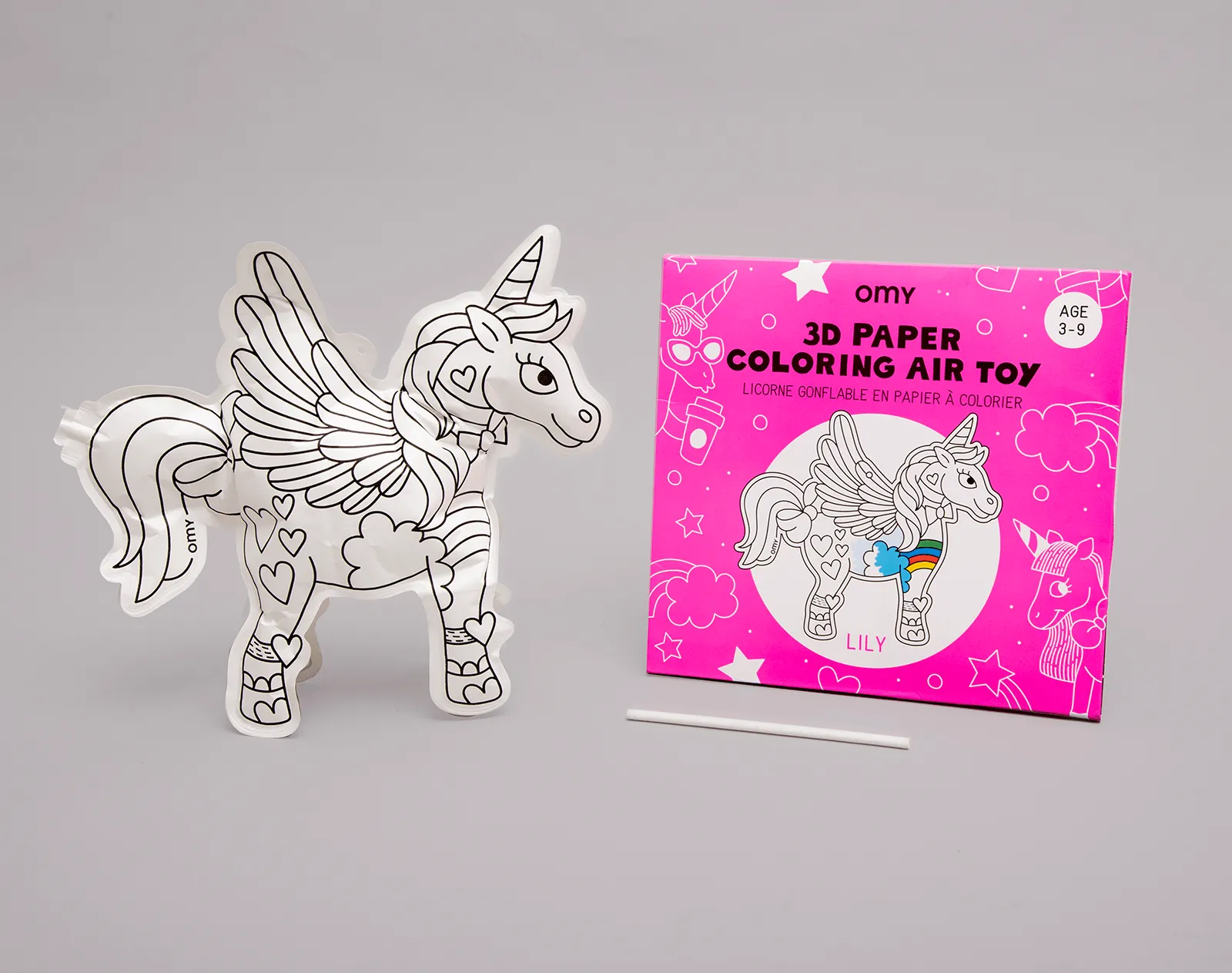 3D Paper Inflatable Coloring Toy - Unicorn