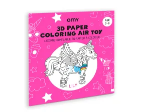 3D Paper Inflatable Coloring Toy - Unicorn