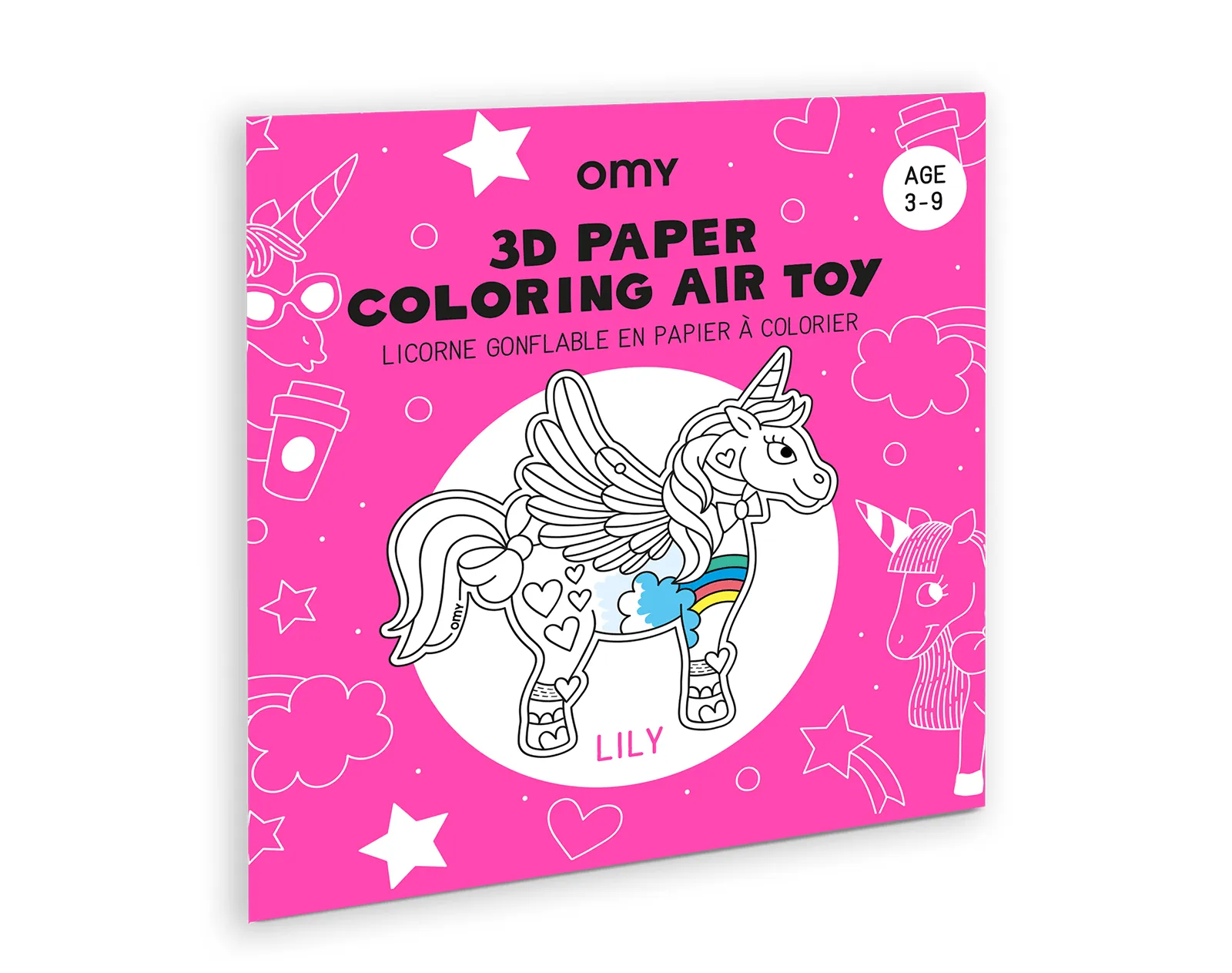 3D Paper Inflatable Coloring Toy - Unicorn