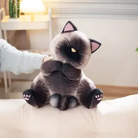 40/50cm Lifelike Siamese Cats Plush Toy simulation American Shorthair Cute Cat Doll Pet Toys Home Decor Gift For Girls birthday