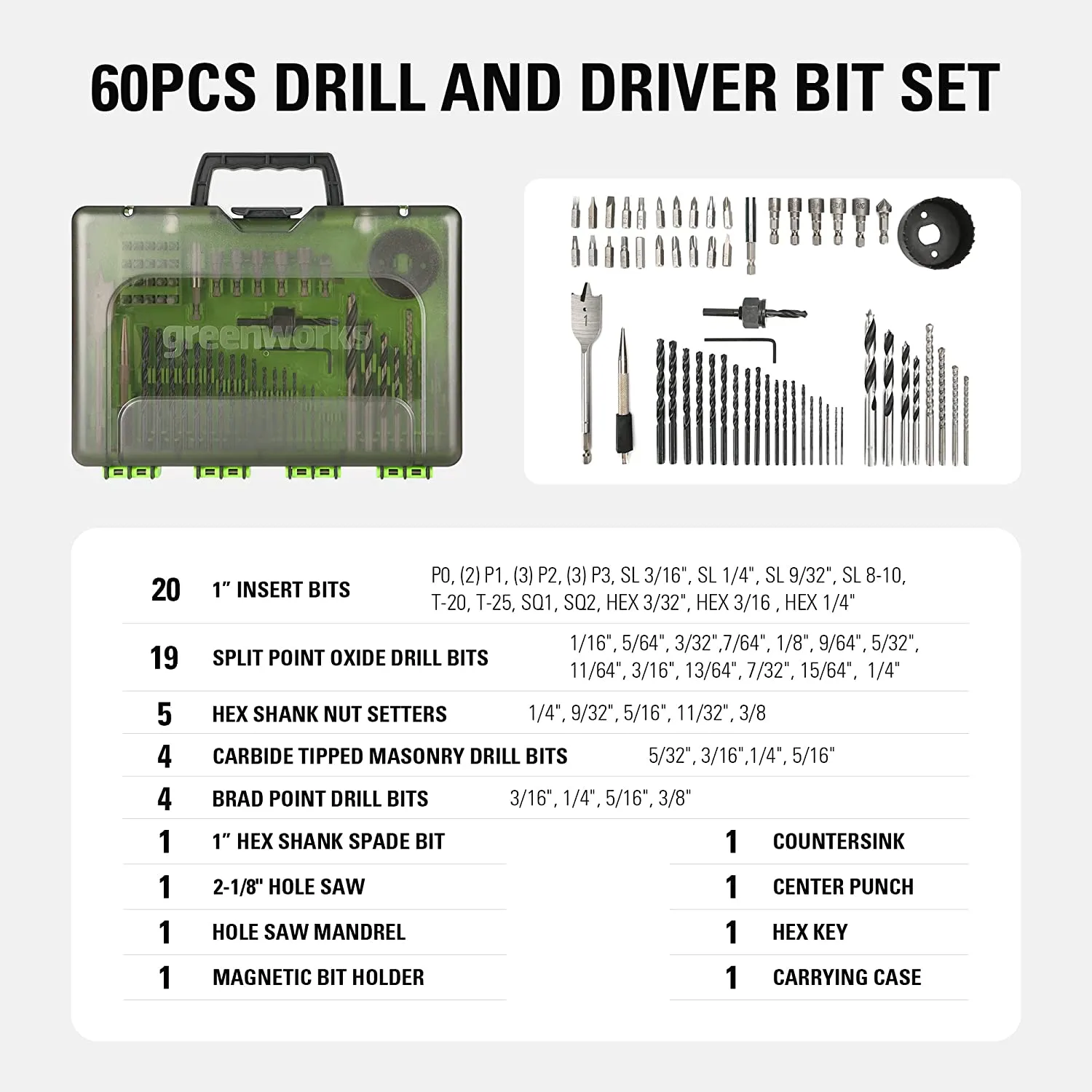 60 Piece Multi-Material Drill   Drive Set