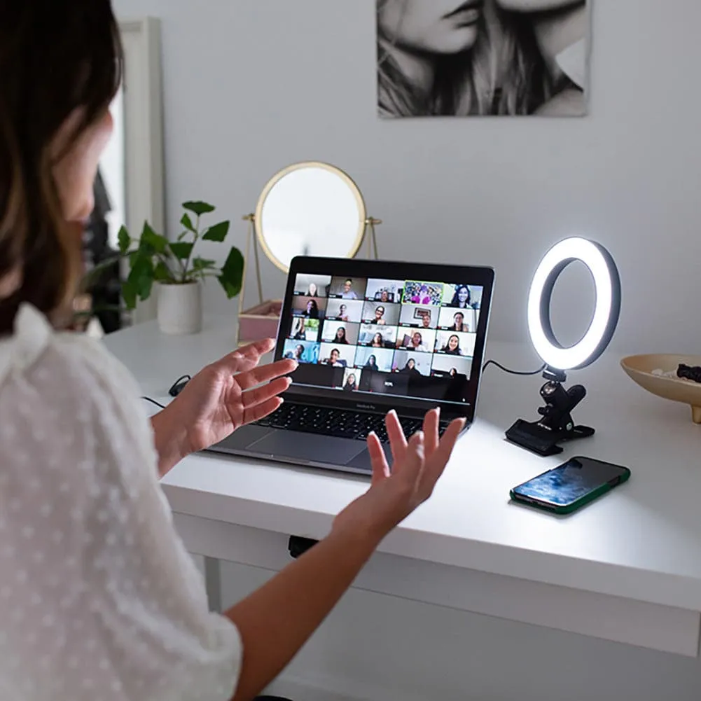 6" Ring Light Clip-On Desk LED - "Ruby"