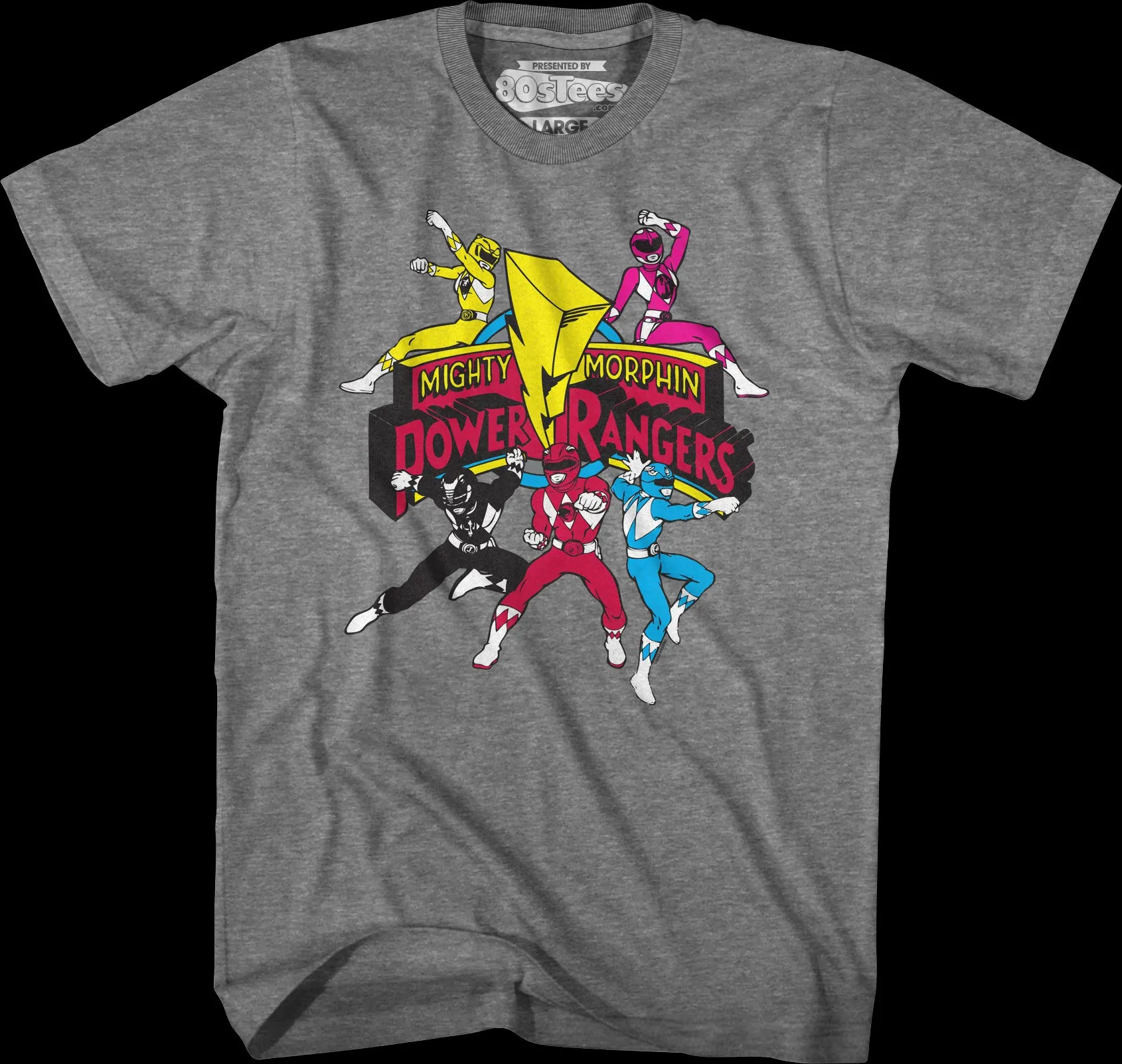 Action Poses Mighty Morphin Power Rangers T-Shirt