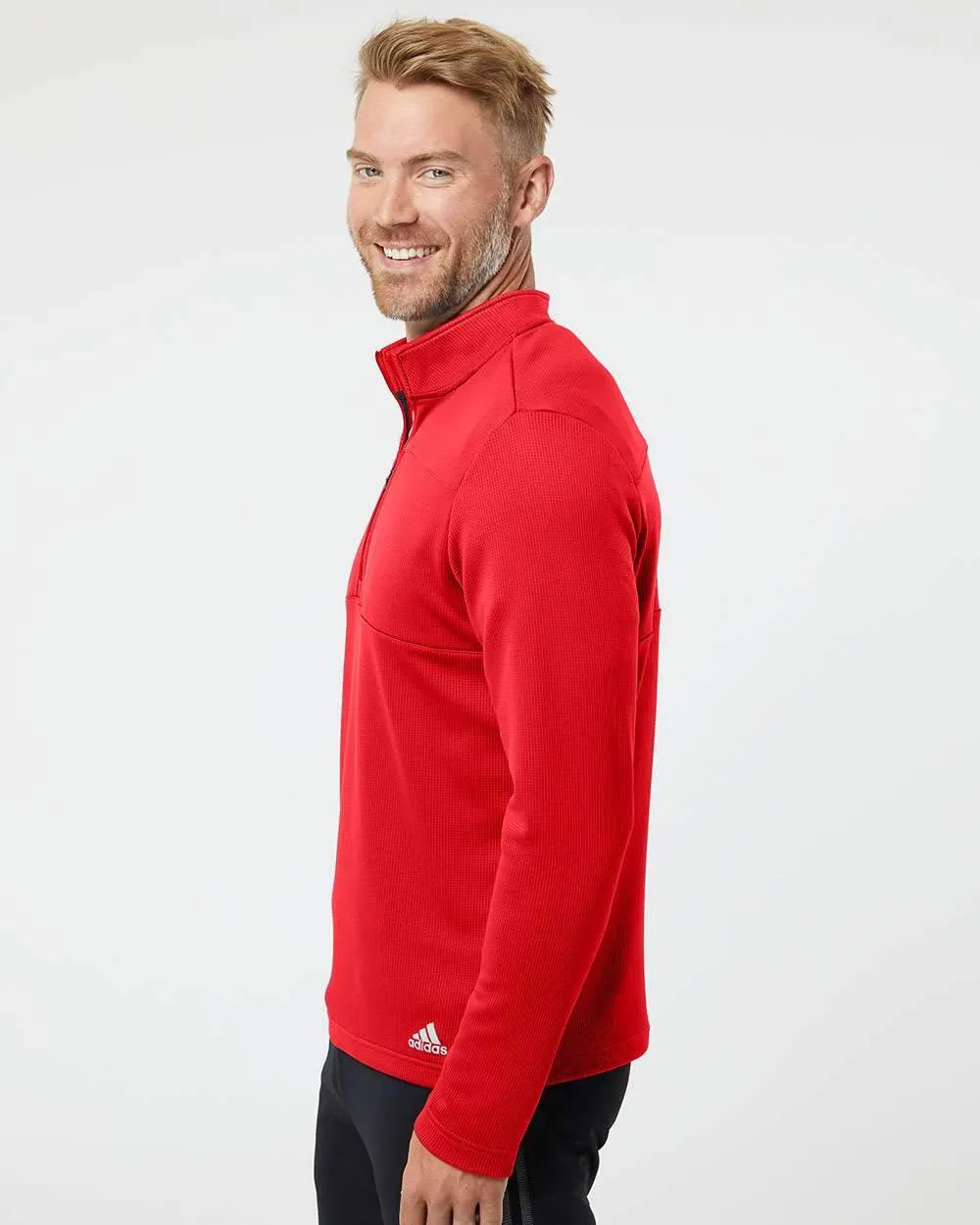 adidas - Men's 3-Stripes Double Knit Quarter-Zip Pullover