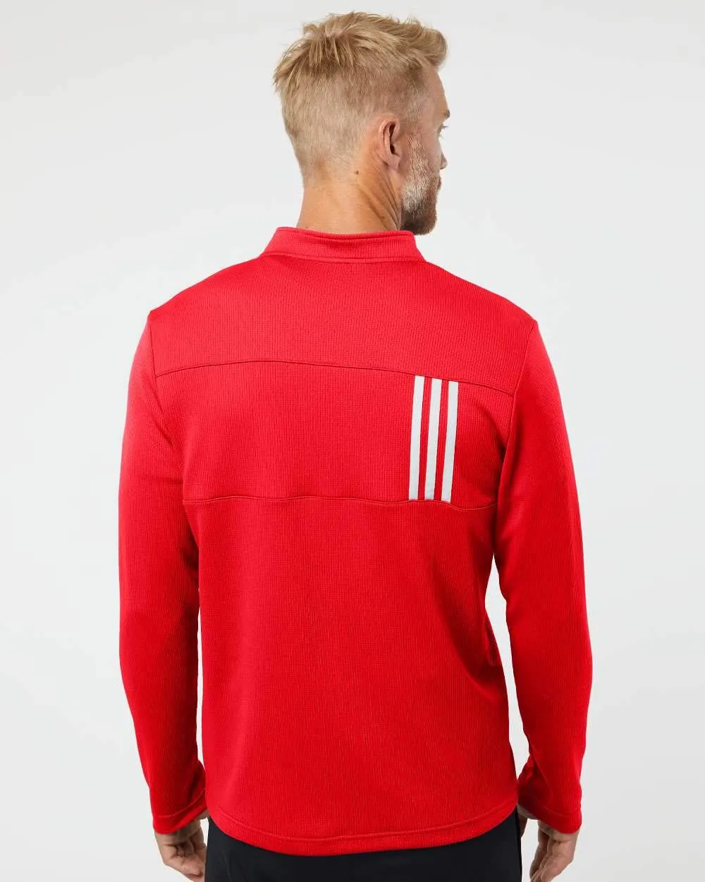 adidas - Men's 3-Stripes Double Knit Quarter-Zip Pullover