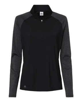 adidas - Women's Stripe Block Quarter-Zip Pullover