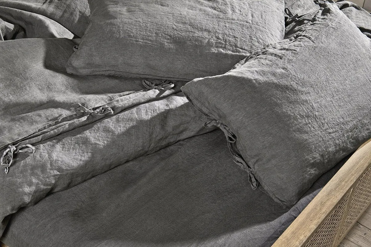 Adya Linen Duvet Cover - Charcoal