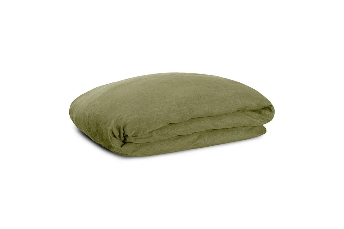 Adya Linen Duvet Cover - Olive