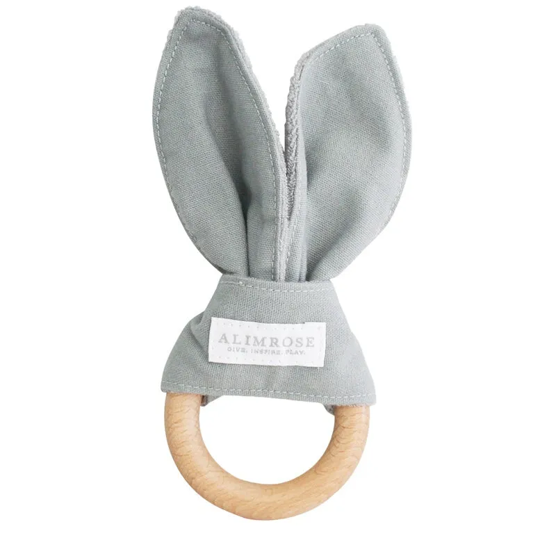 Alimrose - Bailey Bunny Teether - Grey Linen