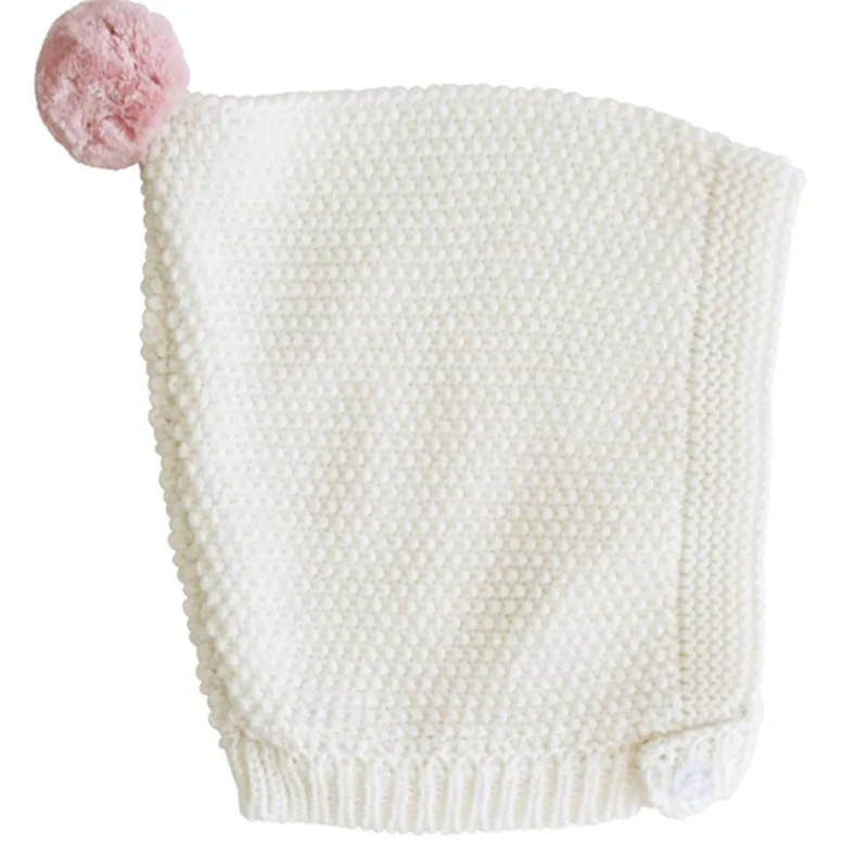 Alimrose - Pom Pom Pixie Hat - Ivory & Pink