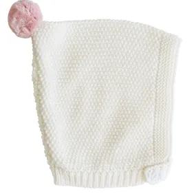 Alimrose - Pom Pom Pixie Hat - Ivory & Pink