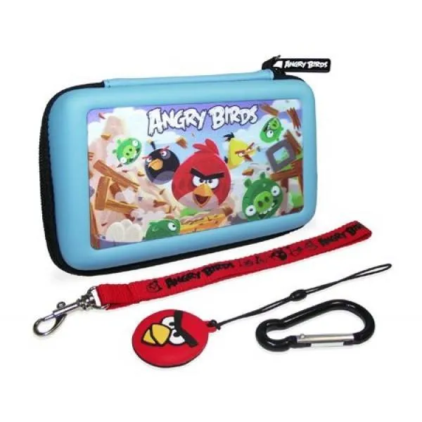 Angry Birds 3D Blue 4 Piece Gamer Carry Case Set For Nintendo DSi/3DS