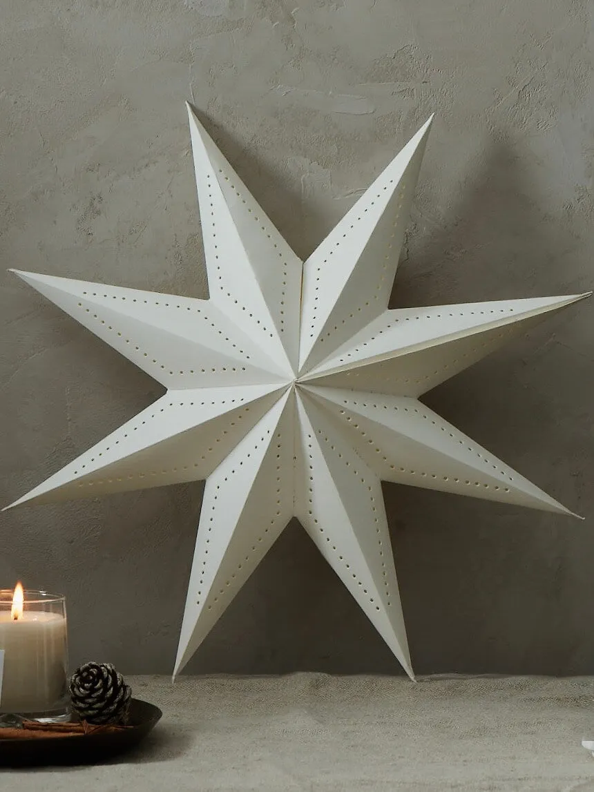 Detailed Antique White Paper Star - Vintage Decorative Item