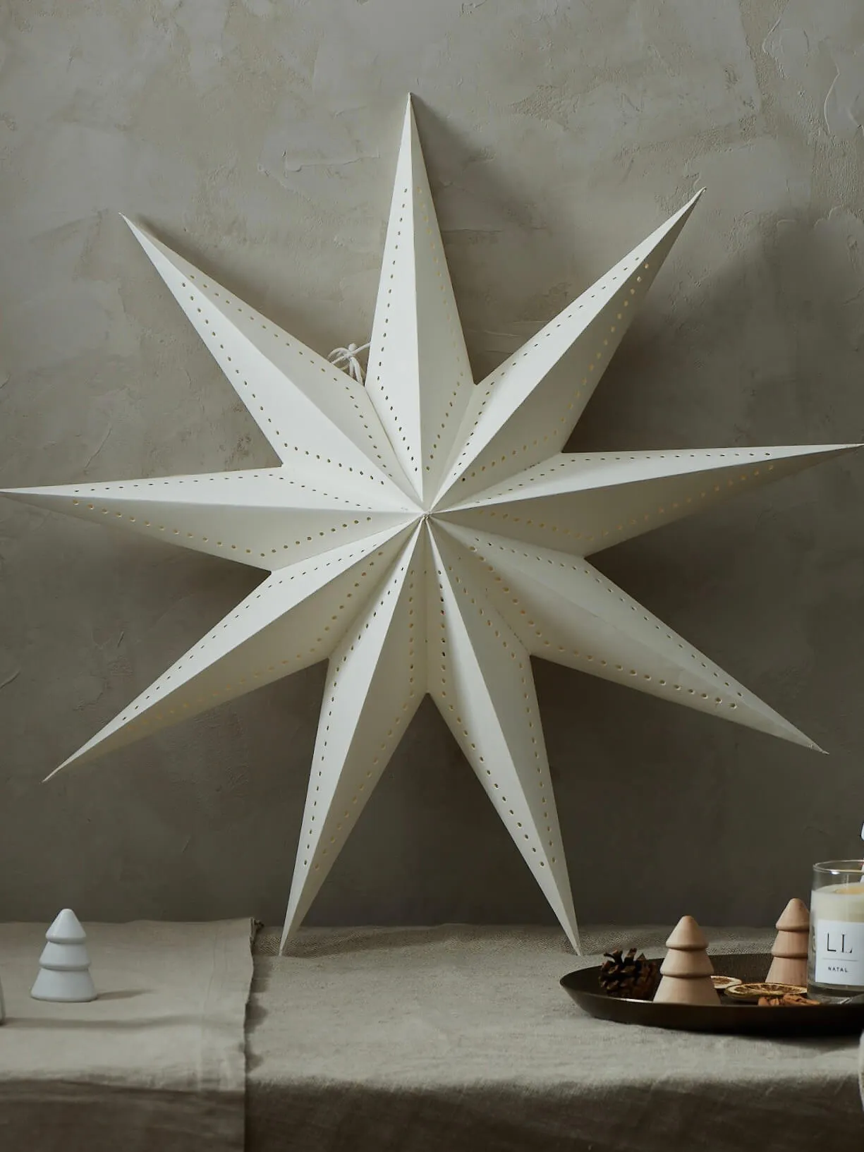 Detailed Antique White Paper Star - Vintage Decorative Item