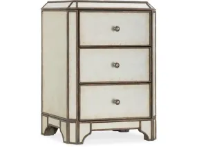 ARABELLA MIRRORED THREE DRAWER NIGHT STAND