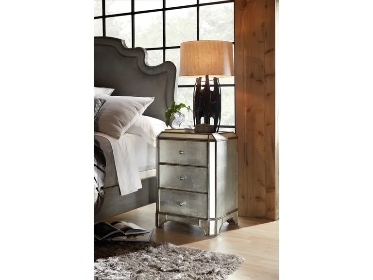 ARABELLA MIRRORED THREE DRAWER NIGHT STAND