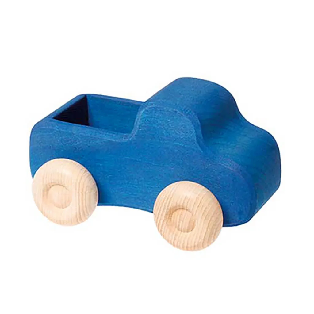 Authentic Grimm's Wooden Small Truck Toy Blue