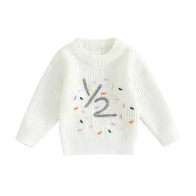 Baby Girls Deluxe Sweater - Half Birthday - 6M, 12M