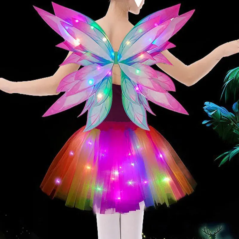 Baby Girls Luminous LED Butterfly Skirt Costume Set