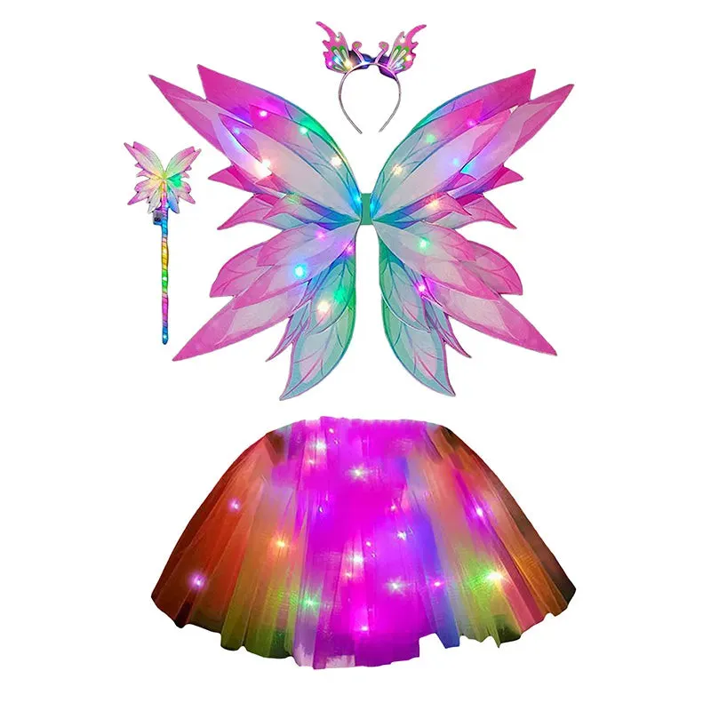 Baby Girls Luminous LED Butterfly Skirt Costume Set