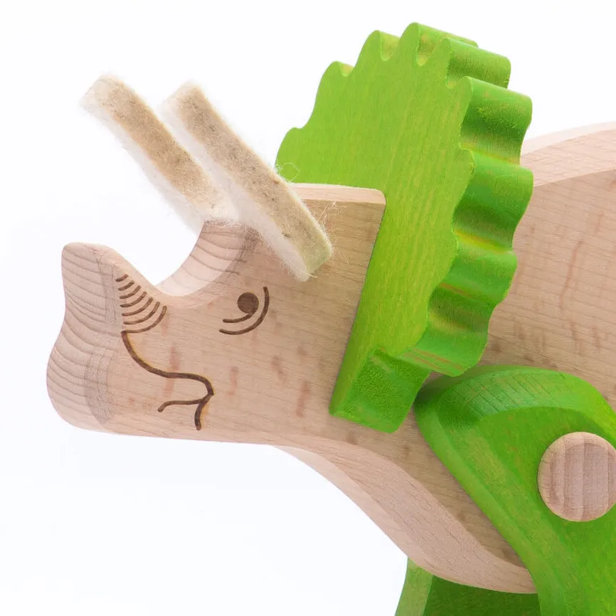 Bajo Large Wooden Triceratops Dinosaur