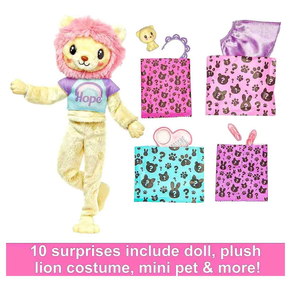 Barbie Cutie Reveal Cute Tees Doll Bashful Lion