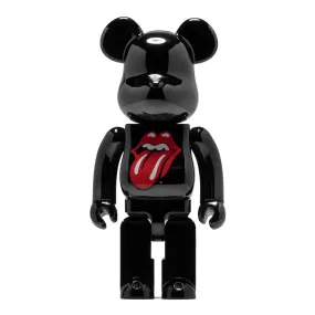 BEARBRICK 1000% THE ROLLING STONES LOGO BLACK CHROME